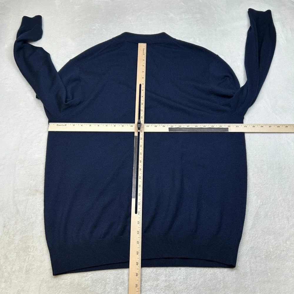 Donald Ross‎ Sportswear Pullover Sweater Mens XL 1/4 Navy Blue Zip Merino Wool